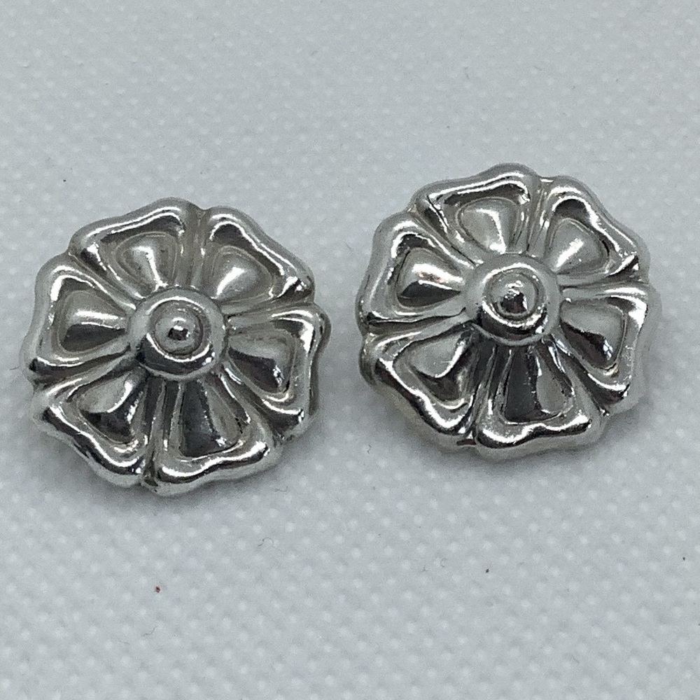 Sterling Silver 925 Flower Clip on Earrings